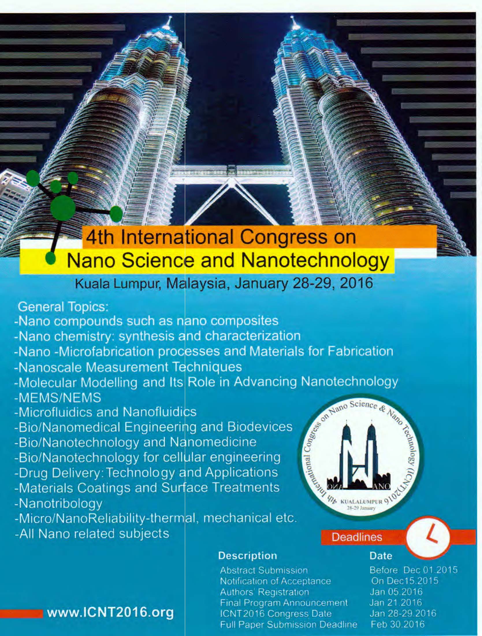 4th International Congress on<br/>Nano Science and Nanotechnology