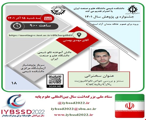فیلم وبینار سنتز و بررسی خواص نانو کامپوزیت CuCo2S4/C3N4